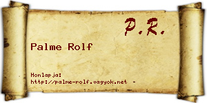 Palme Rolf névjegykártya